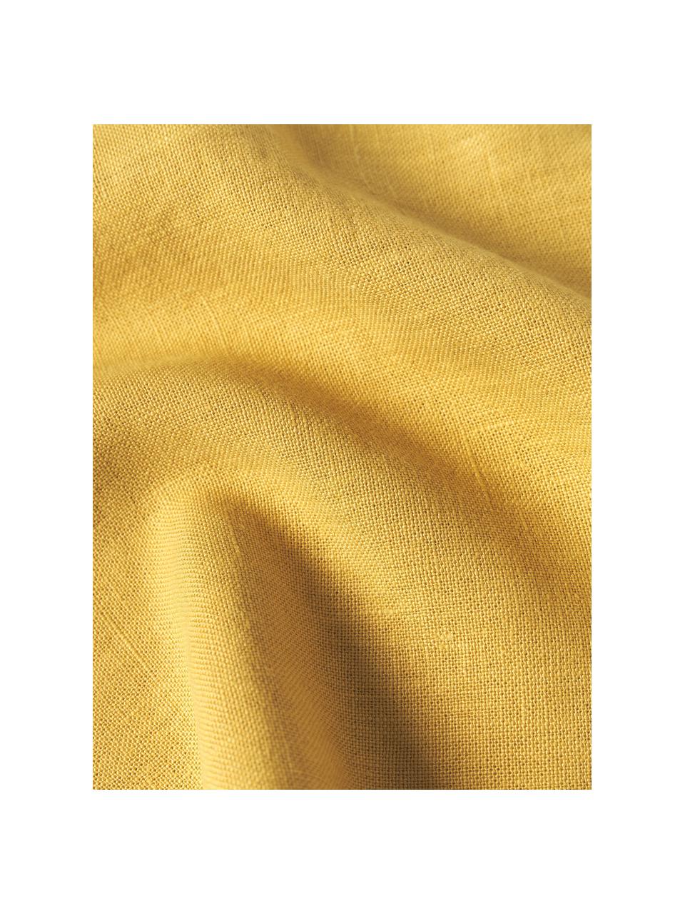 Housse de coussin pur lin jaune Lanya, 100 % lin pur

Par sa nature, le lin a un toucher plutôt rugueux et un aspect naturellement froissé. La grande résistance à la déchirure rend le lin résistant à l'abrasion et à l'usure, Jaune, larg. 30 x long. 50 cm