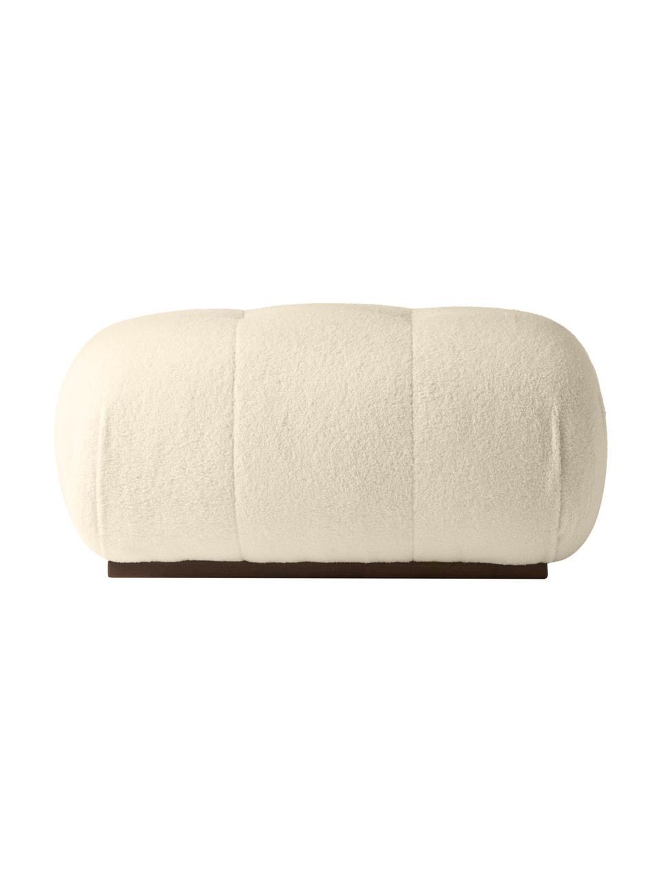 Sgabello in tessuto teddy Stanley, Rivestimento: 100% poliestere Con 40.00, Struttura: legno di frassino massicc, Teddy bianco crema, Larg. 76 x Prof. 50 cm