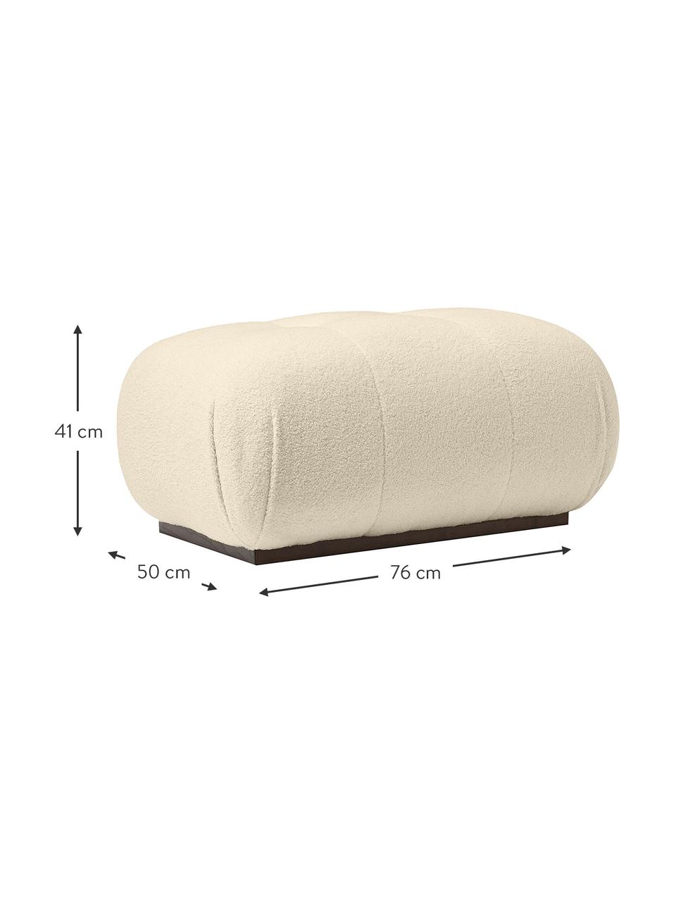 Sgabello in tessuto teddy Stanley, Rivestimento: 100% poliestere Con 40.00, Struttura: legno di frassino massicc, Teddy bianco crema, Larg. 76 x Prof. 50 cm