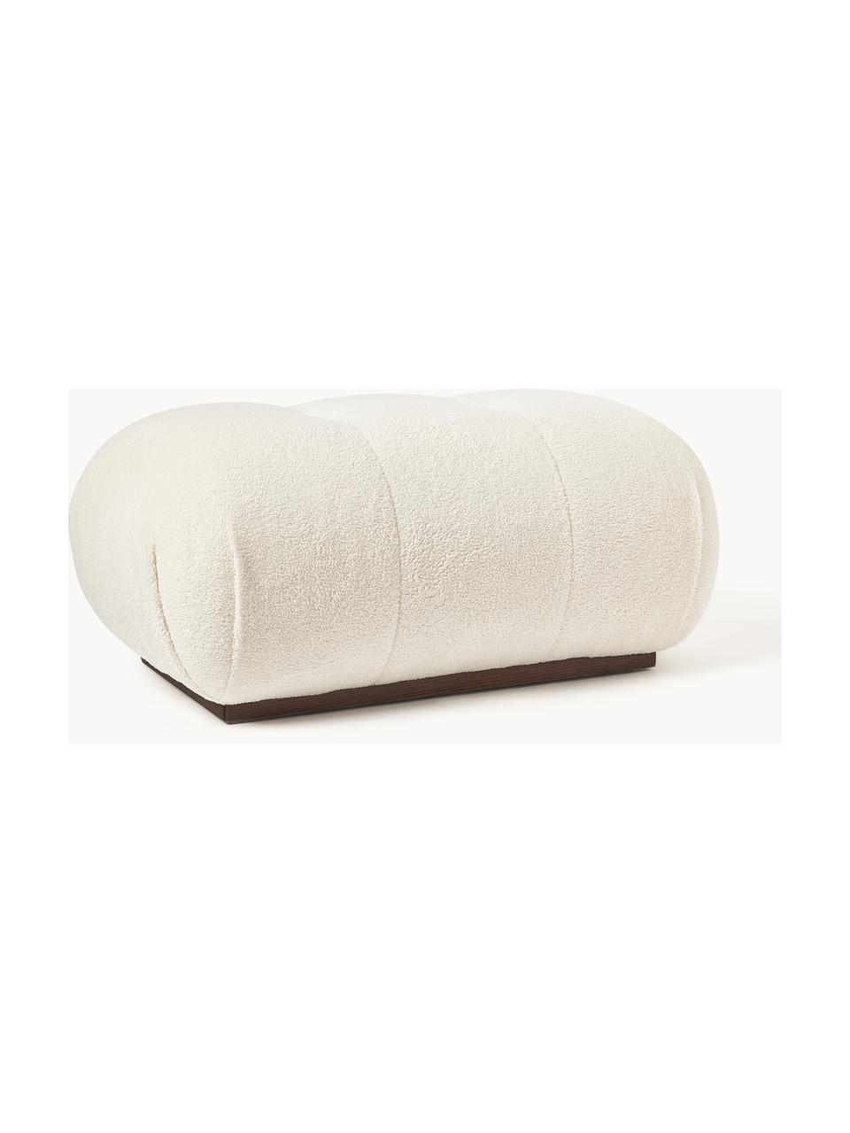 Teddy-Hocker Stanley, Bezug: 100 % Polyester Der hochw, Gestell: Massives Eschenholz, Schi, Teddy Off White, B 76 x T 50 cm