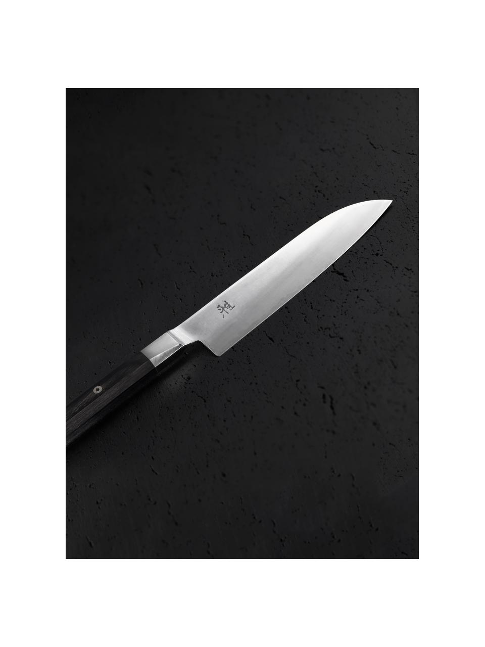Gyutoh-Messer Miyabi, Griff: Pakkaholz, Silberfarben, Dunkles Holz, L 35 cm