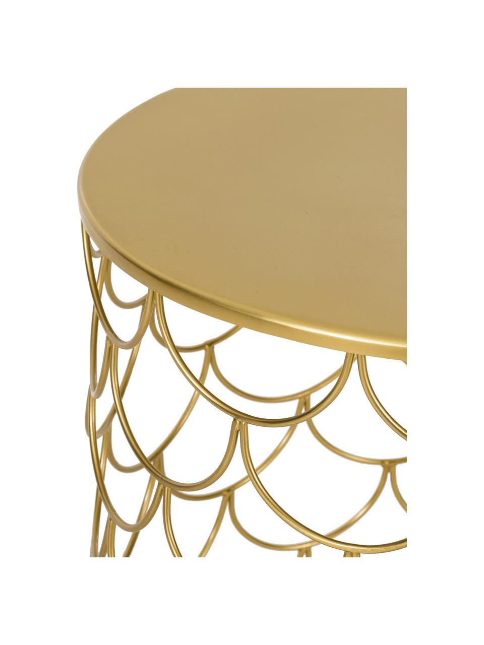 Kovový odkládací stolek River, Potažený kov, Zlatá, Ø 41 cm, V 50 cm
