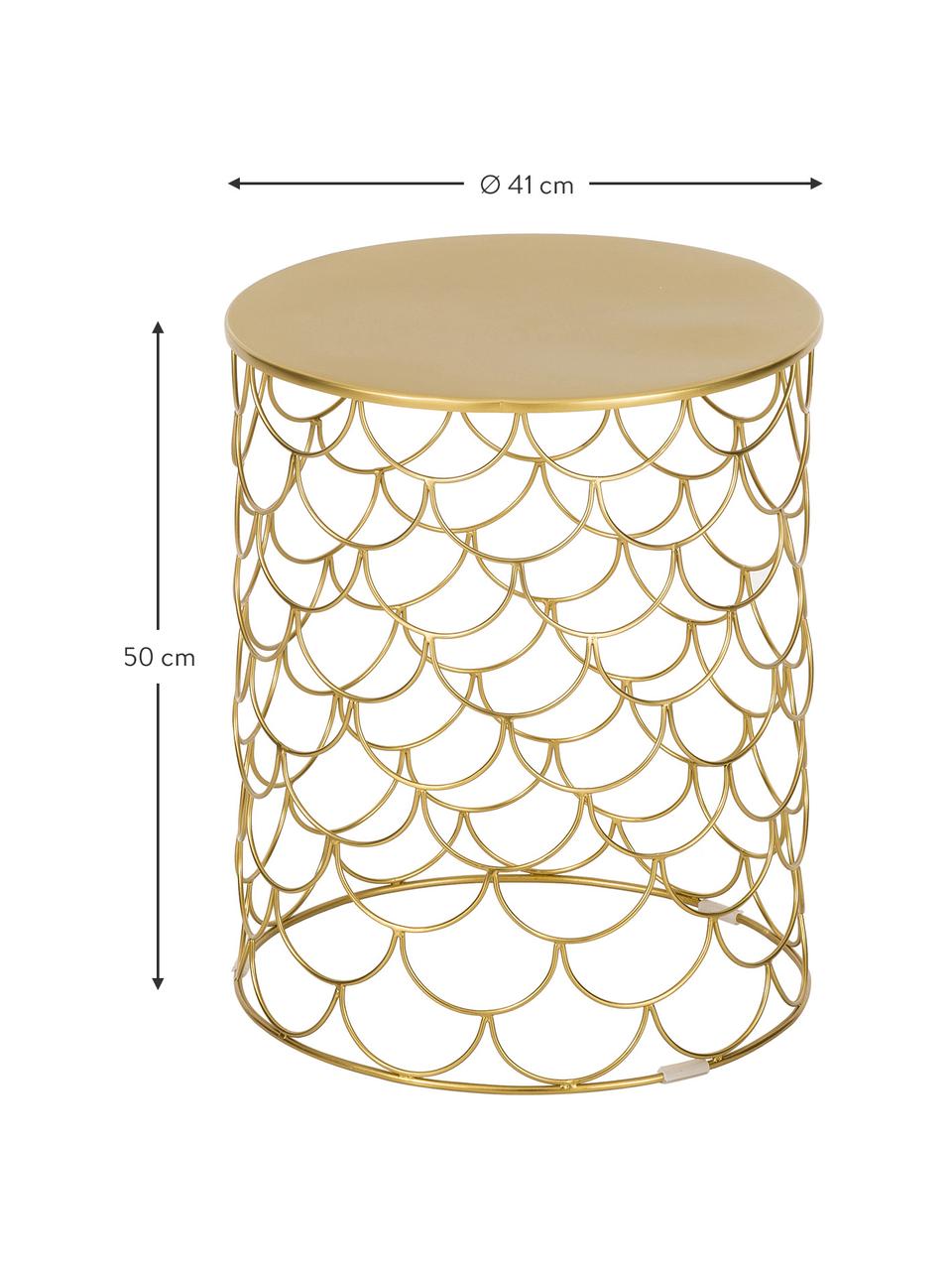 Kovový odkládací stolek River, Potažený kov, Zlatá, Ø 41 cm, V 50 cm