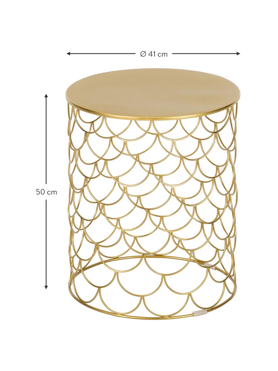 Stolik pomocniczy z metalu River, Metal powlekany, Złoty, Ø 41 x W 50 cm