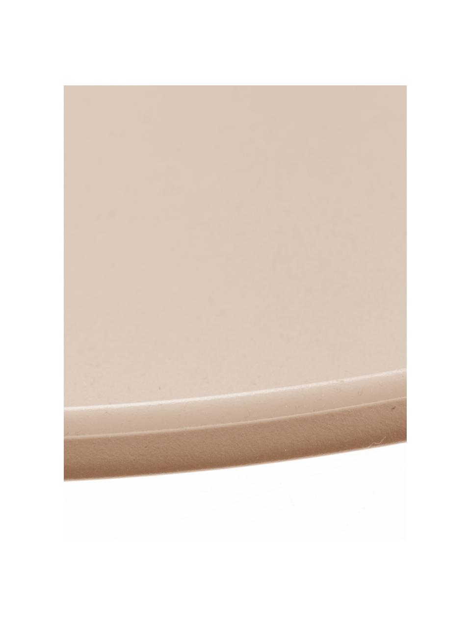 Mesa auxiliar de exterior Luna, Acero epoxidado, Beige, Ø 45 x Al 45 cm