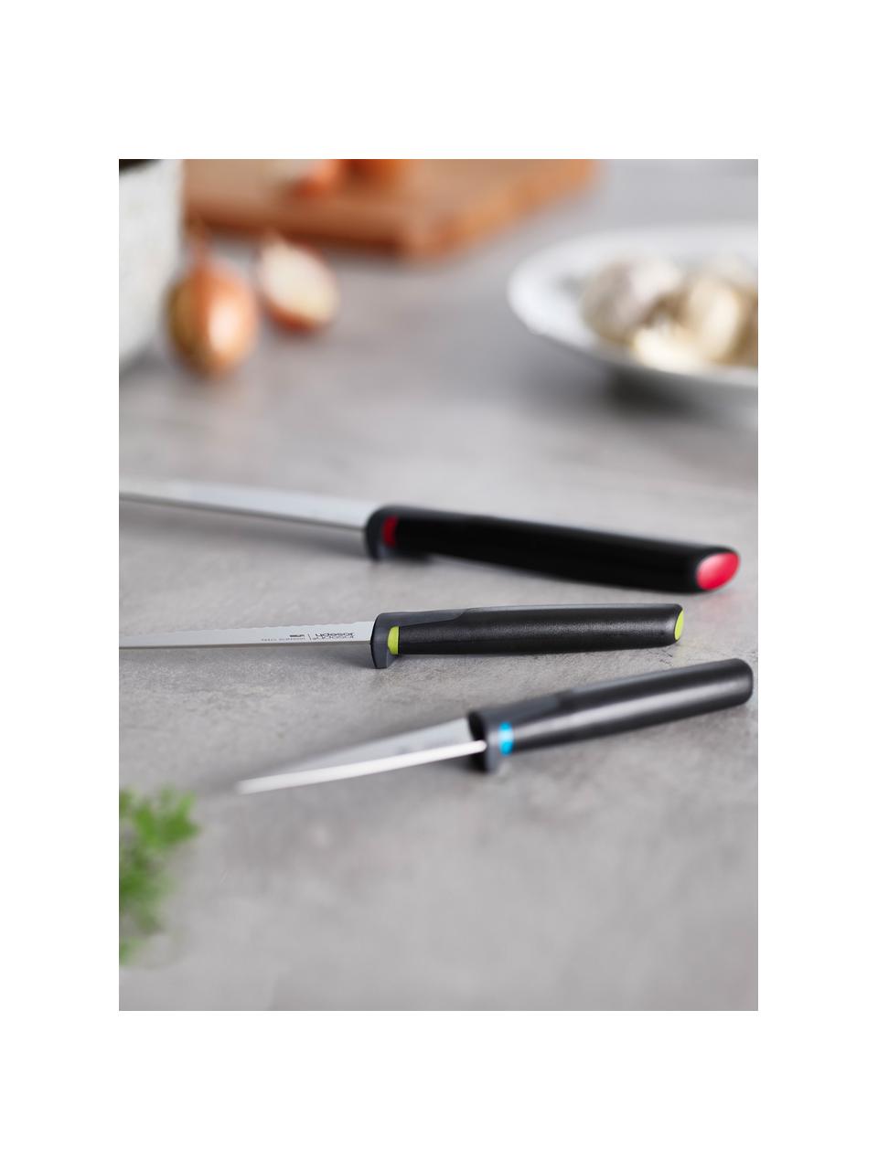 Couteaux de cuisine Elevate, 3 élém., Acier inoxydable, Noir, argenté, Lot de différentes tailles