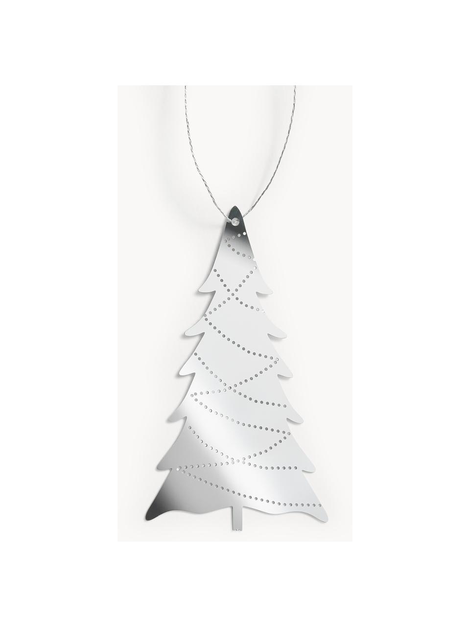 Ozdoba na vánoční stromeček Deco Tree, Potažená nerezová ocel, Stříbrná, Š 7 cm, V 11 cm