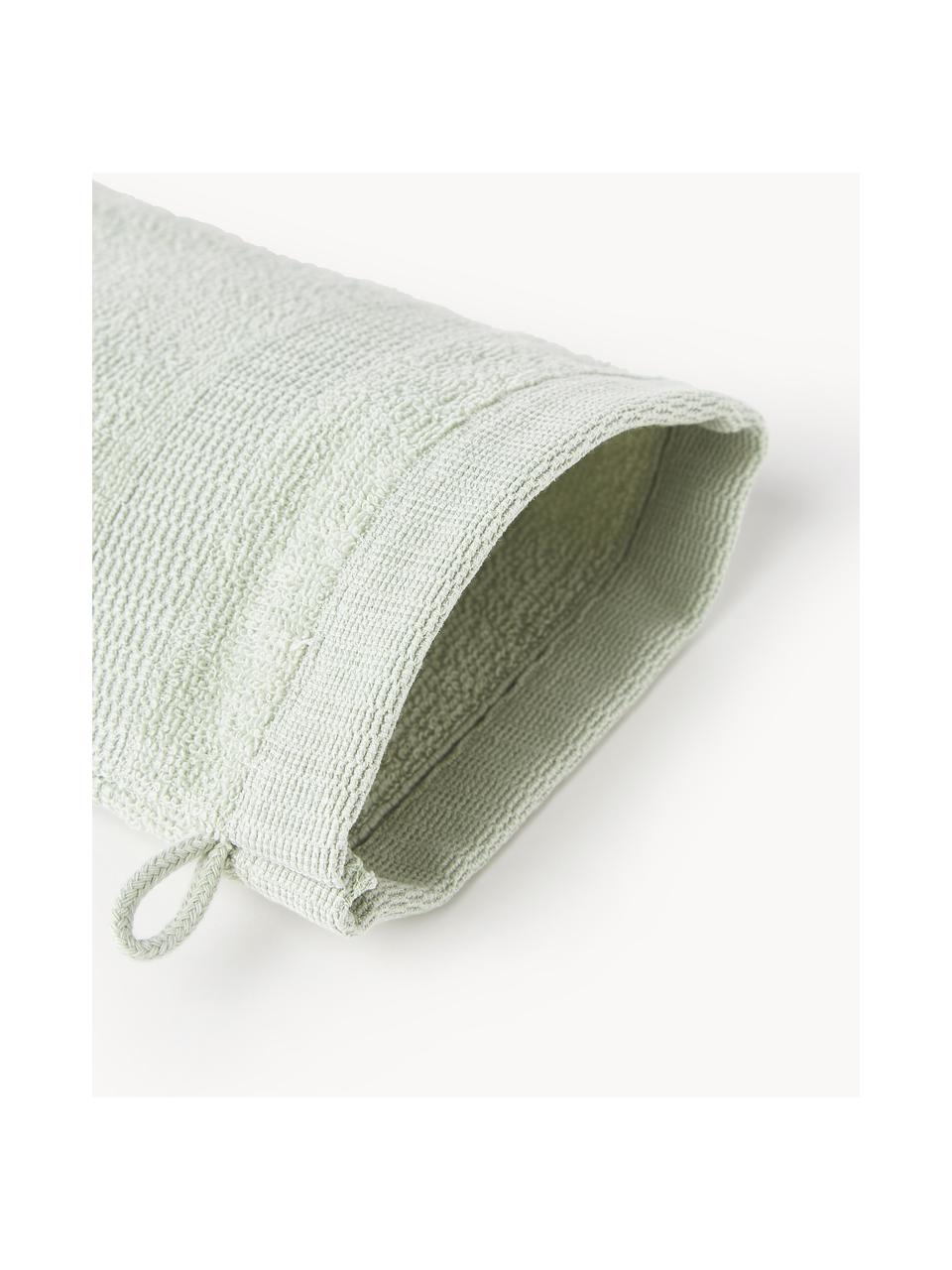 Guanto da bagno in cotone Camila 2 pz, 100% cotone
Qualità leggera, 400 g/m²

Il materiale utilizzato in questo prodotto è testato per le sostanze nocive e certificato secondo lo STANDARD 100 by OEKO-TEX®, 3883CIT, CITEVE, Verde salvia, Guanti da bagno, Larg. 16 x Lung. 22 cm