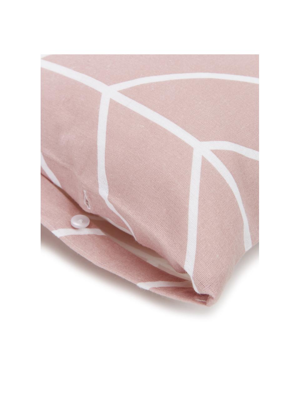 Poszewka na poduszkę z flaneli Yule, 2 szt., Blady różowy, biały, S 40 x D 80 cm
