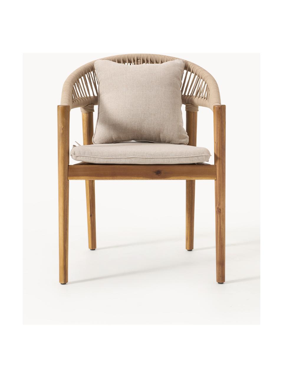 Tuinstoelen Marc van acaciahout, 2 stuks, Frame: massief geolied acaciahou, Lichtbeige, beige, acaciahout, B 60 x D 58 cm