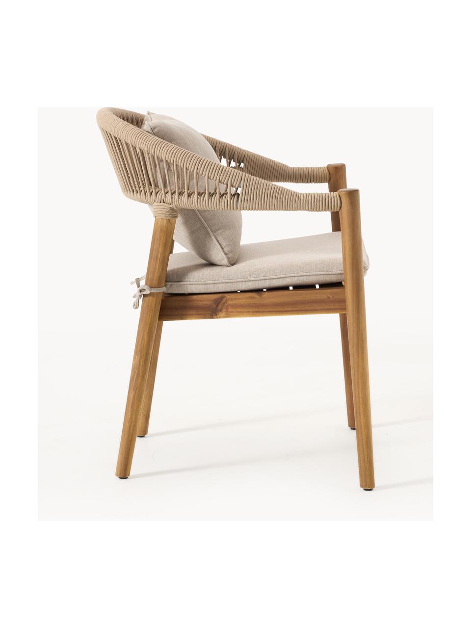 Tuinstoelen Marc van acaciahout, 2 stuks, Frame: massief geolied acaciahou, Lichtbeige, beige, acaciahout, B 60 x D 58 cm