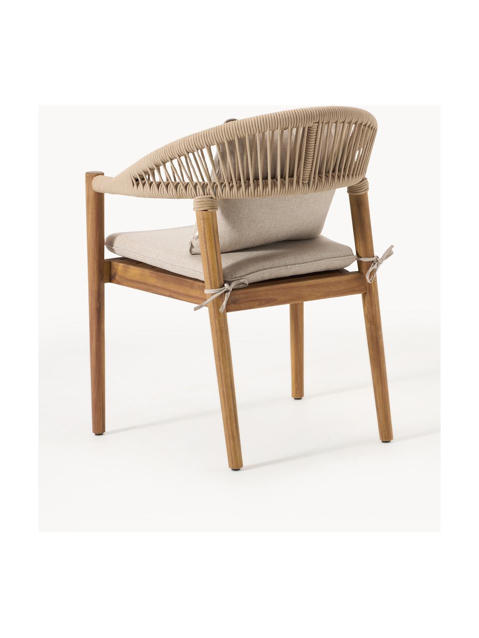 Krzesło ogrodowe z drewna akacjowego Malmö, 2 szt., Stelaż: lite drewno akacjowe olej, Jasny beżowy, beżowy, drewno akacjowe, S 60 x G 58 cm