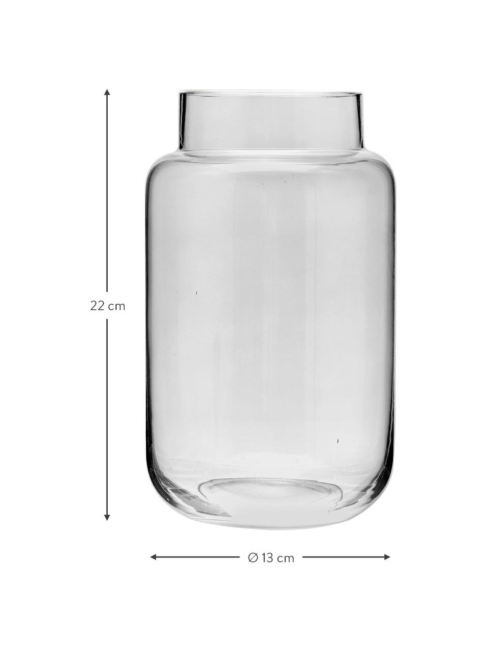 Große Glas-Vase Lasse, Glas, Grau, transparent, Ø 13 x H 22 cm