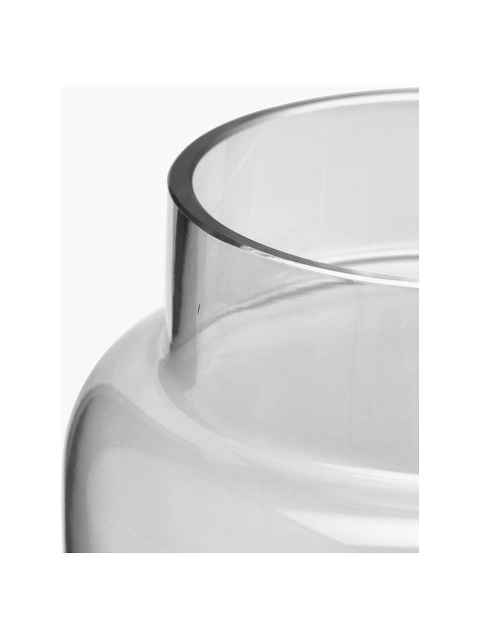Grand vase en verre Lasse, haut. 22 cm, Verre, Gris, transparent, ∅ 13 x haut. 22 cm