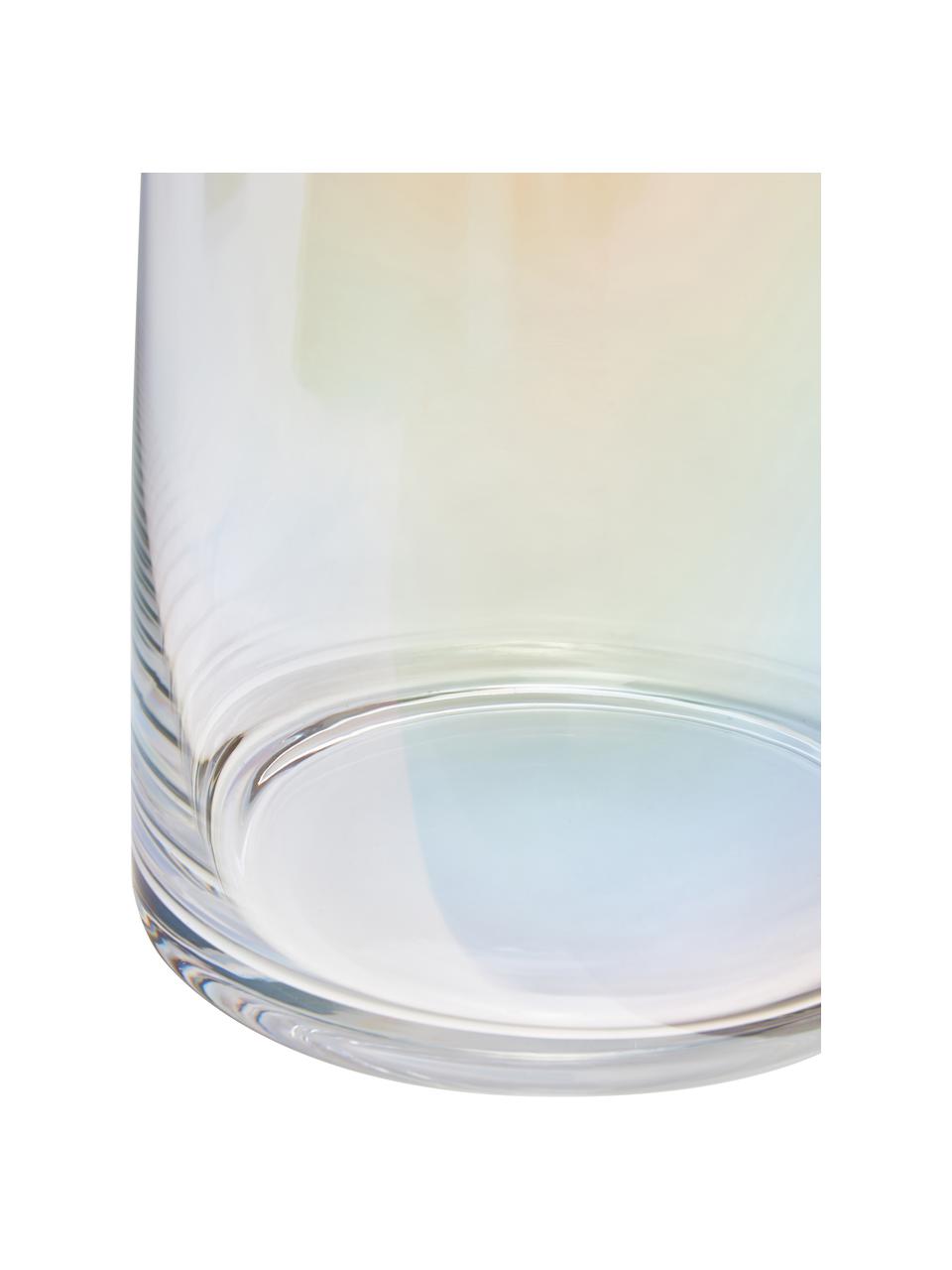 Jarrón de vidrio iridiscente soplado artesanalmente Myla, Vidrio, Transparente iridiscente, Ø 18 x Al 40 cm