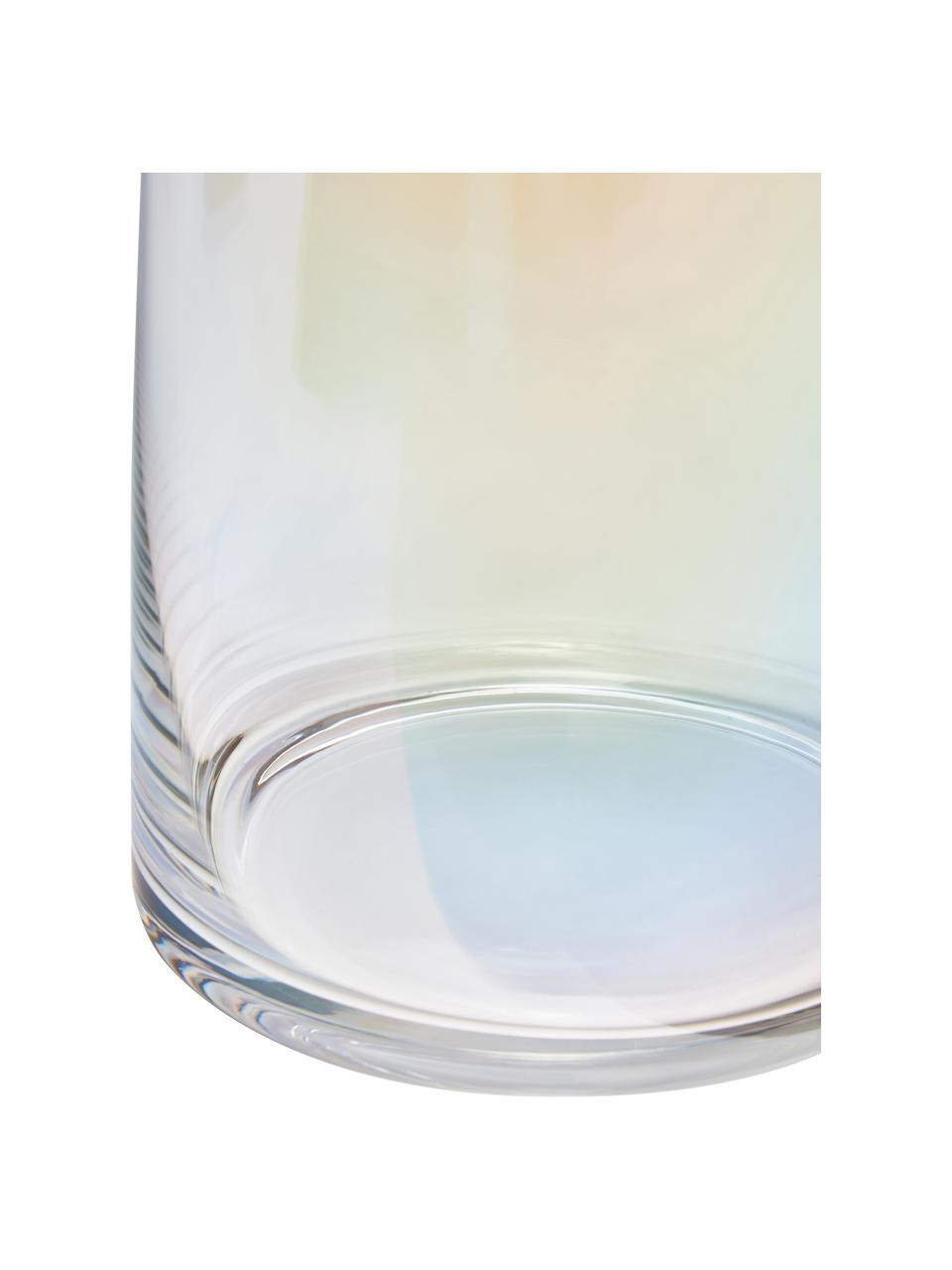 Ručne fúkaná sklenená váza Myla, Sklo, Priehľadná, dúhová, Ø 18 x V 40 cm
