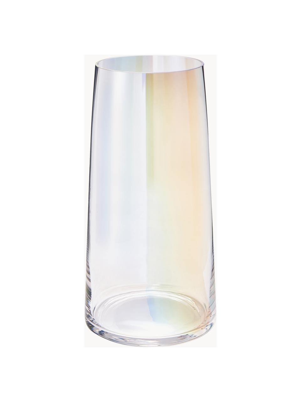 Mundgeblasene Glas-Vase Myla, irisierend, Glas, Transparent, irisierend, Ø 18 x H 40 cm