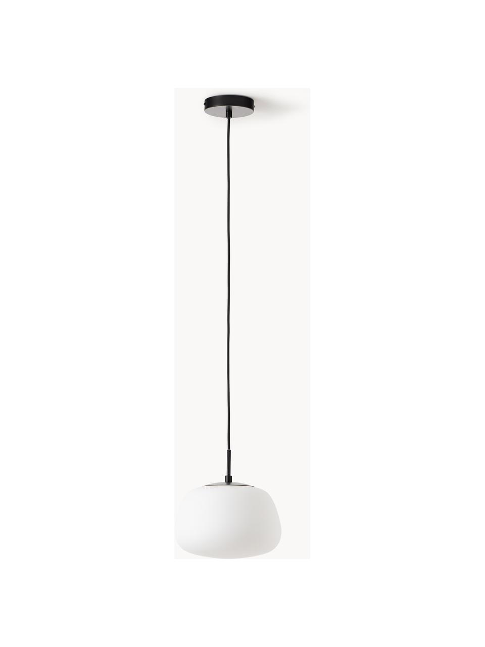 Hanglamp Burke, Lampenkap: glas, Wit, Ø 25 x H 17 cm