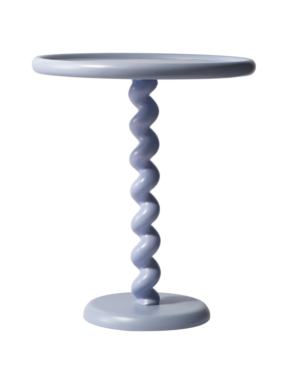 Stolik pomocniczy Twister, Aluminium malowane proszkowo, Lawendowy, Ø 46 x W 56 cm