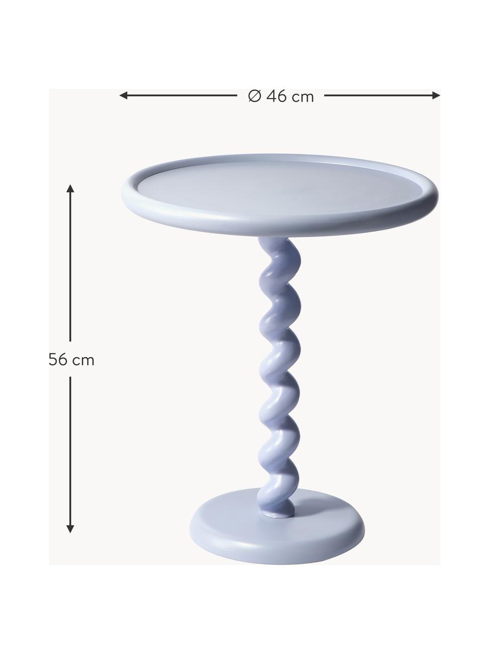 Okrúhly odkladací stolík Twister, Hliník ošetrený práškovým náterom, Levanduľová, Ø 46 x V 56 cm