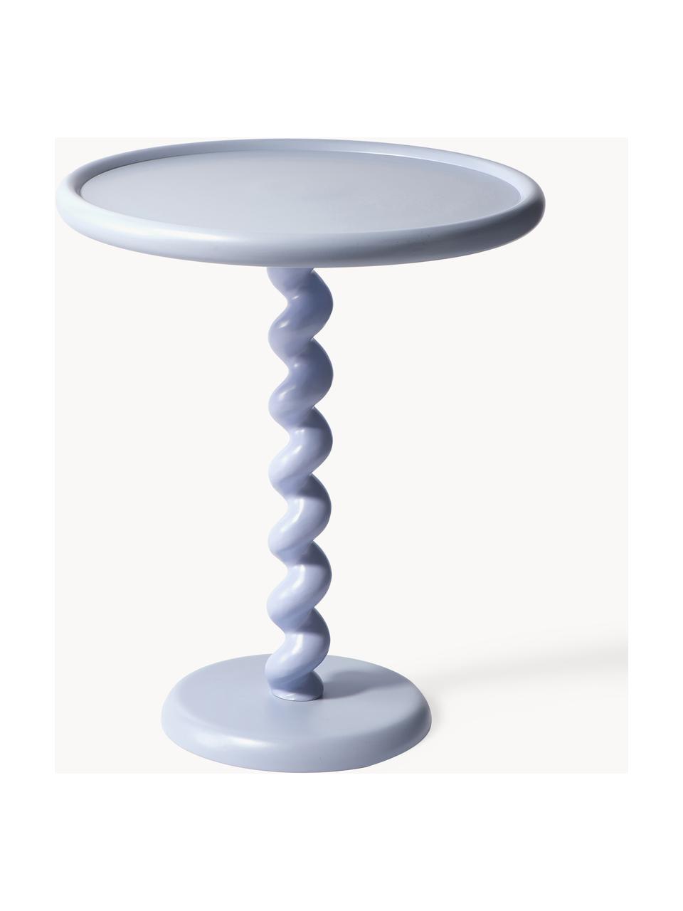 Runder Beistelltisch Twister, Aluminium, pulverbeschichtet, Lavendel, Ø 46 x H 56 cm