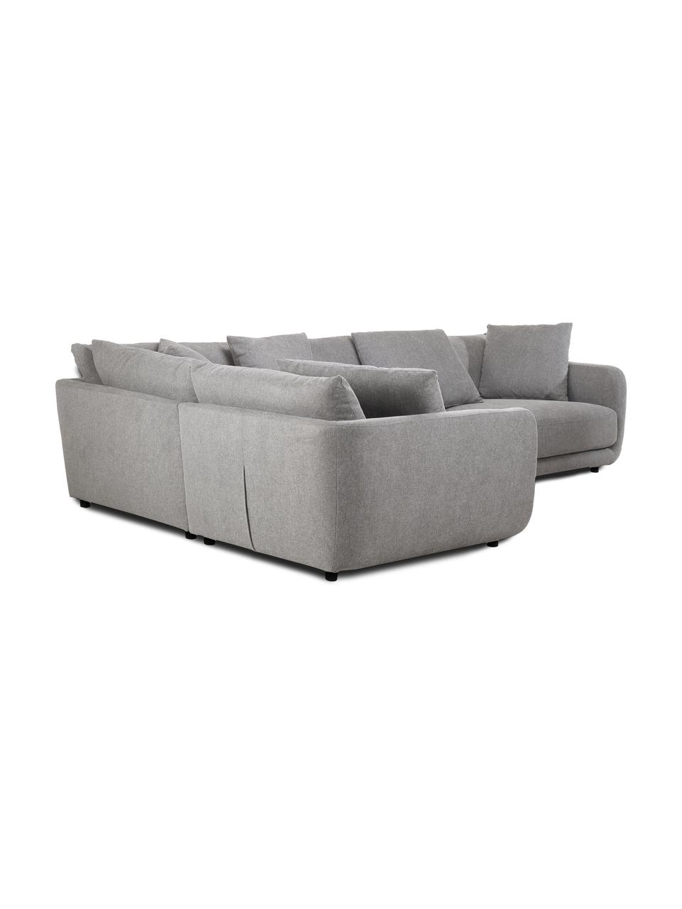 Modulares Ecksofa Jasmin, Bezug: 85% Polyester, 15% Nylon , Gestell: Massives Fichtenholz FSC-, Webstoff Grau, B 306 x H 84 cm