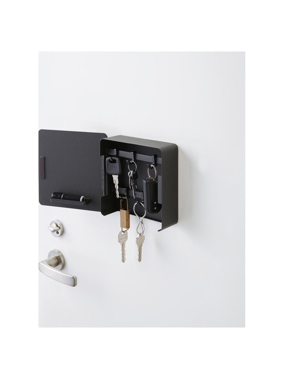 Magnetyczne pudełko na klucze Rin, Stal malowana proszkowo, Czarny, S 16 x W 16 cm