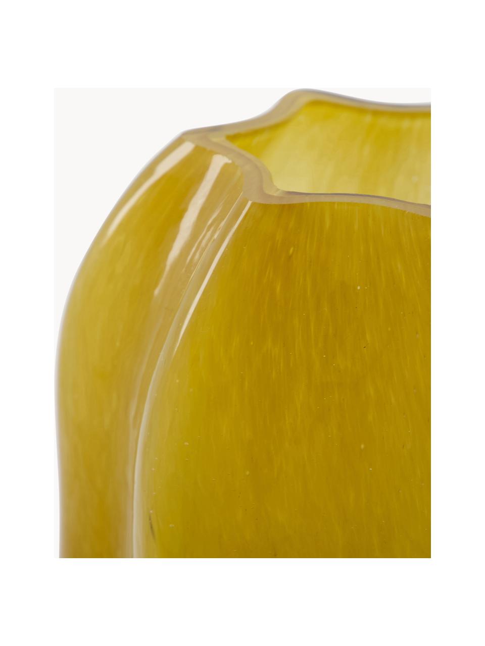 Vaso in vetro soffiato Romantic, alt. 22 cm, Vetro, Giallo senape, Larg. 13 x Alt. 22 cm