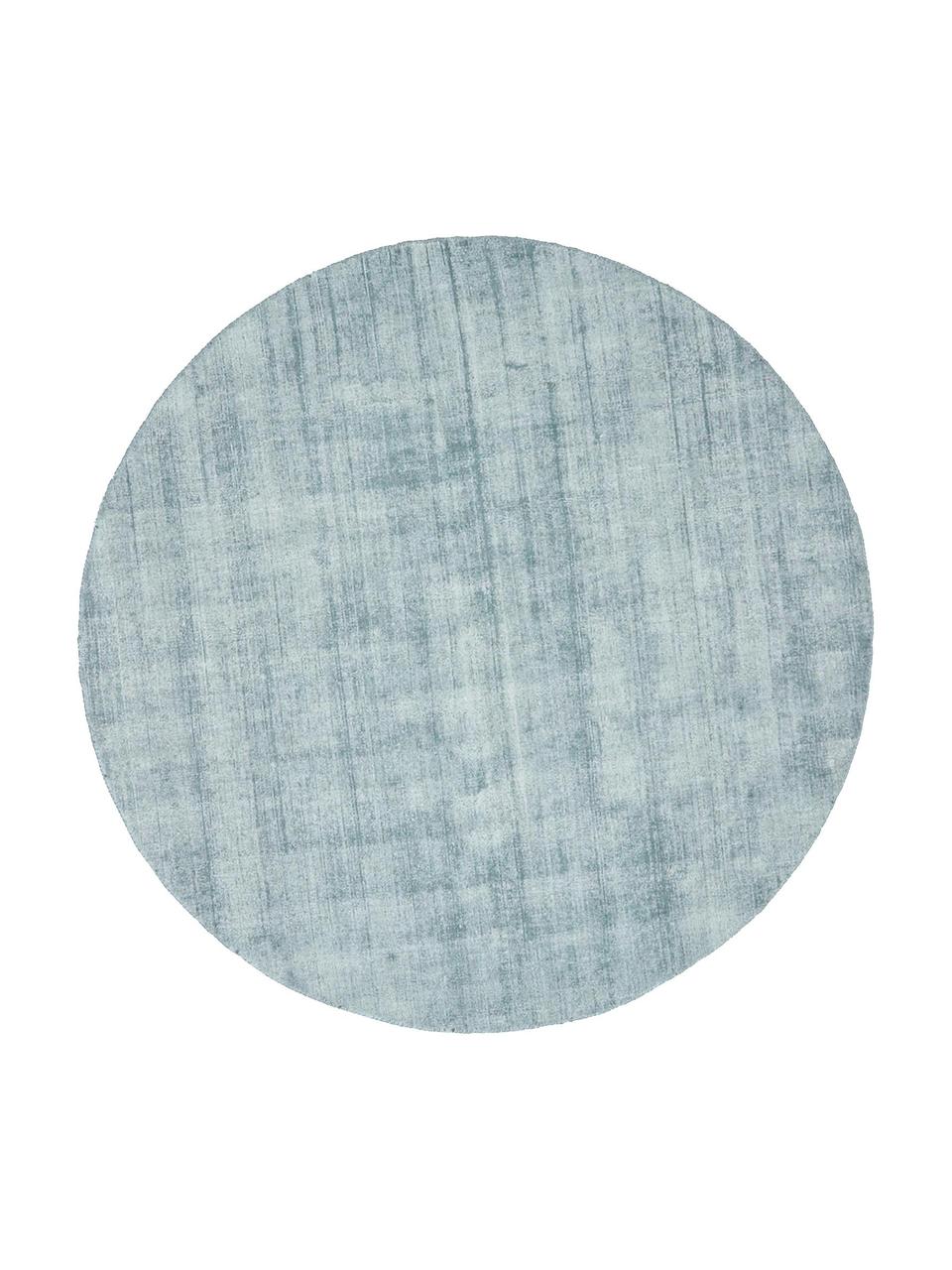 Tappeto rotondo in viscosa tessuto a mano Jane, Retro: 100% cotone, Blu ghiaccio, Ø 150 cm (taglia M)
