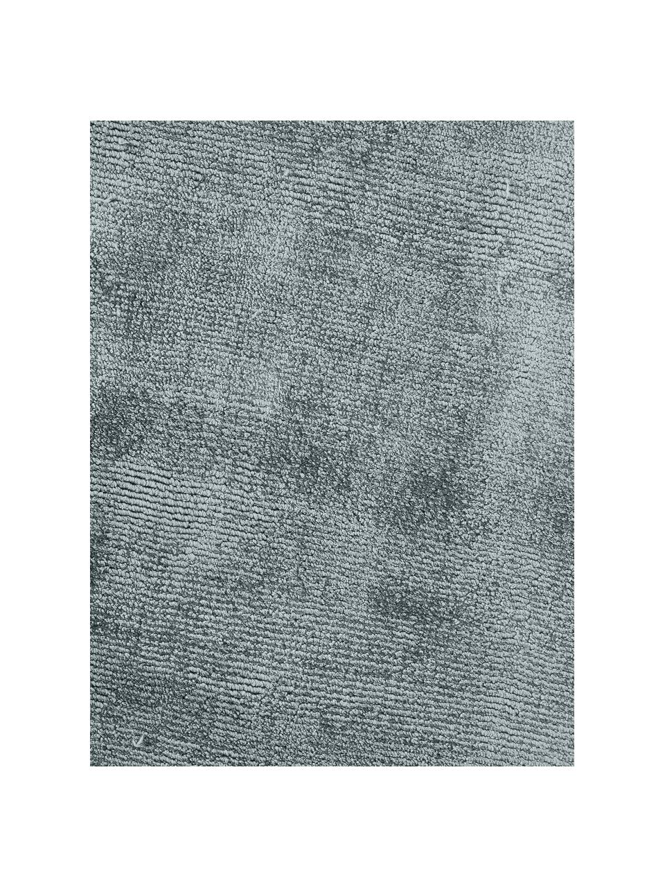 Tapis rond en viscose tissé main Jane, Gris-bleu, Ø 150 cm (taille M)