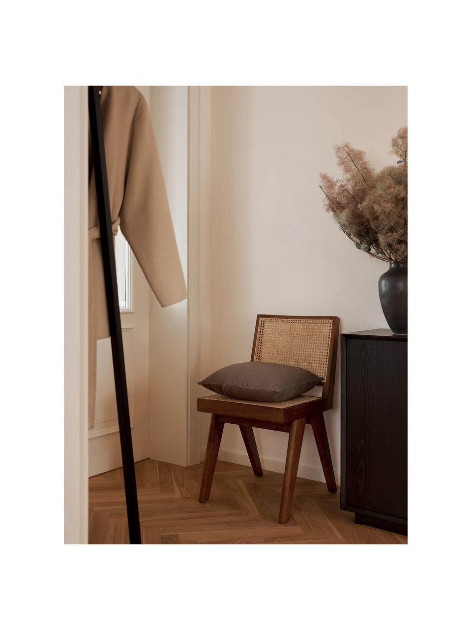 Houten stoel Sissi met Weens vlechtwerk, Frame: massief eikenhout, Rotan, donker eikenhout, B 46 x D 56 cm