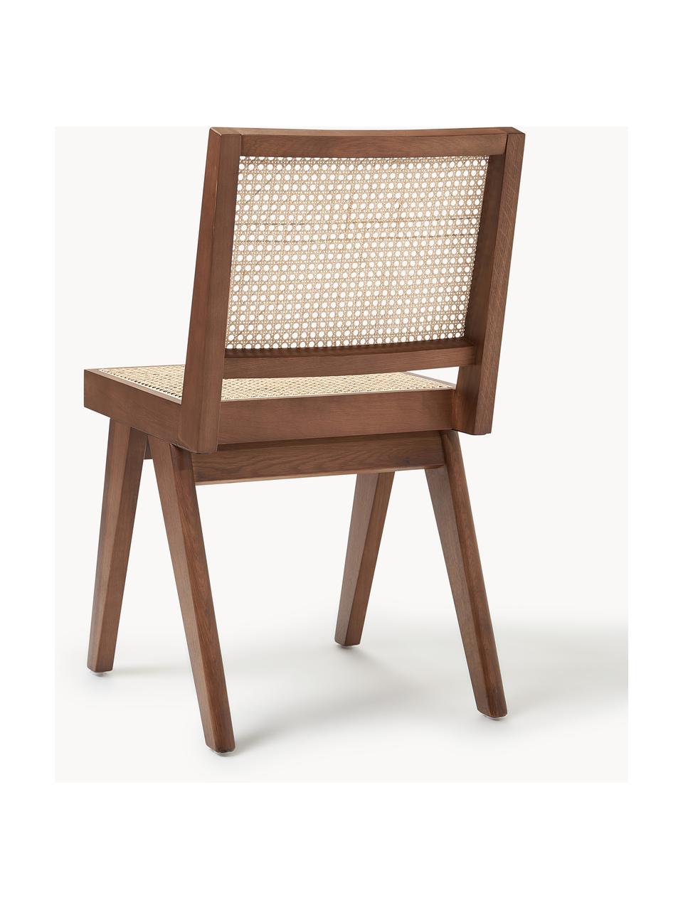 Holzstuhl Sissi mit Wiener Geflecht, Gestell: Massives Eichenholz, Rattan, dunkles Eichenholz, B 46 x T 56 cm