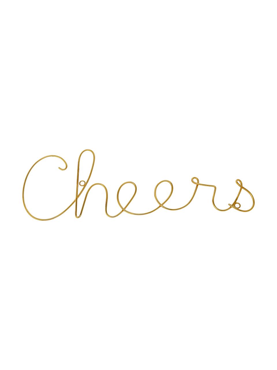 Decoración de pared Cheers, Aluminio, Dorado, An 31 x Al 13 cm