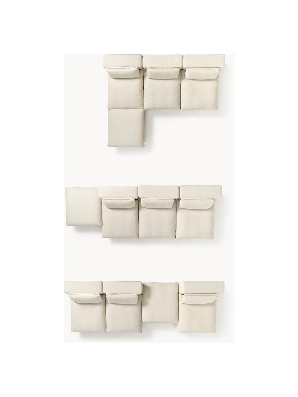 Canapé d'angle modulable XL avec pouf Felix, Tissu beige clair, larg. 300 x prof. 250 cm