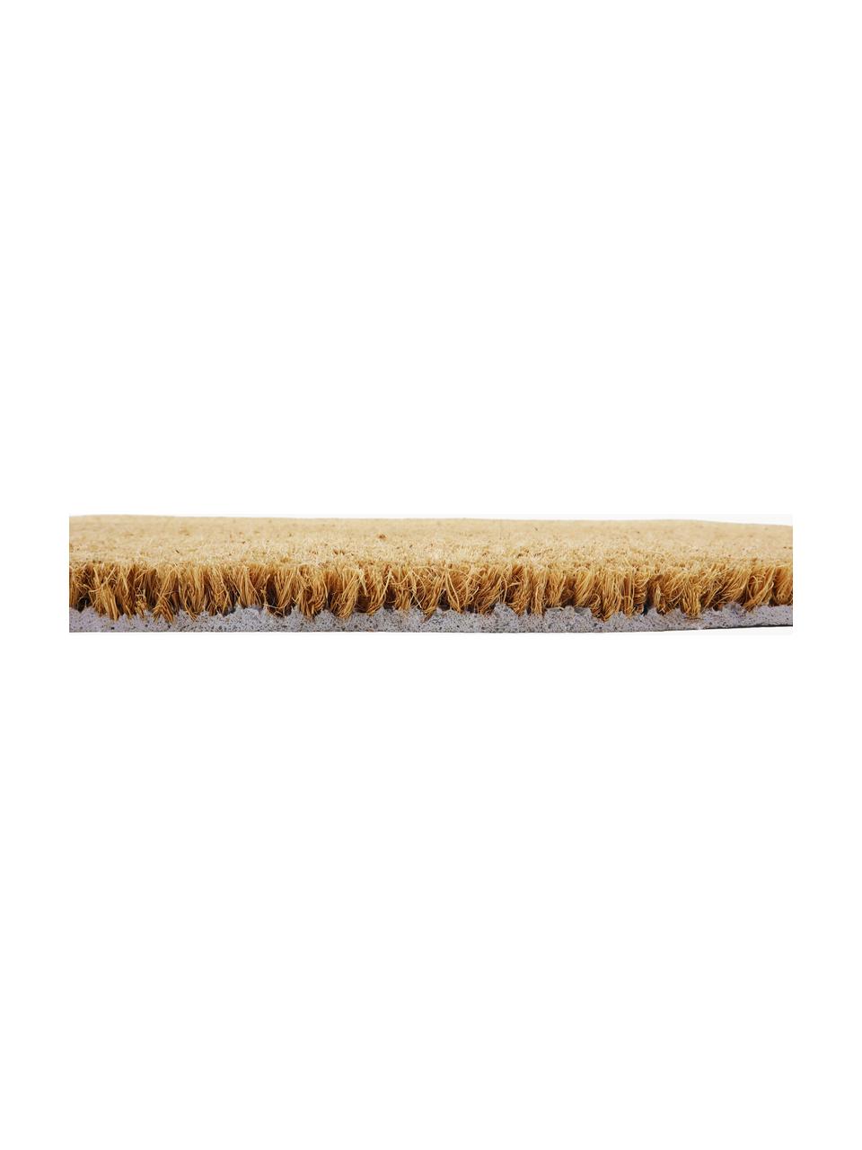 Felpudo Dachshund, Parte superior: fibras de coco, Reverso: PVC, Marrón claro, negro, An 40 x L 60 cm