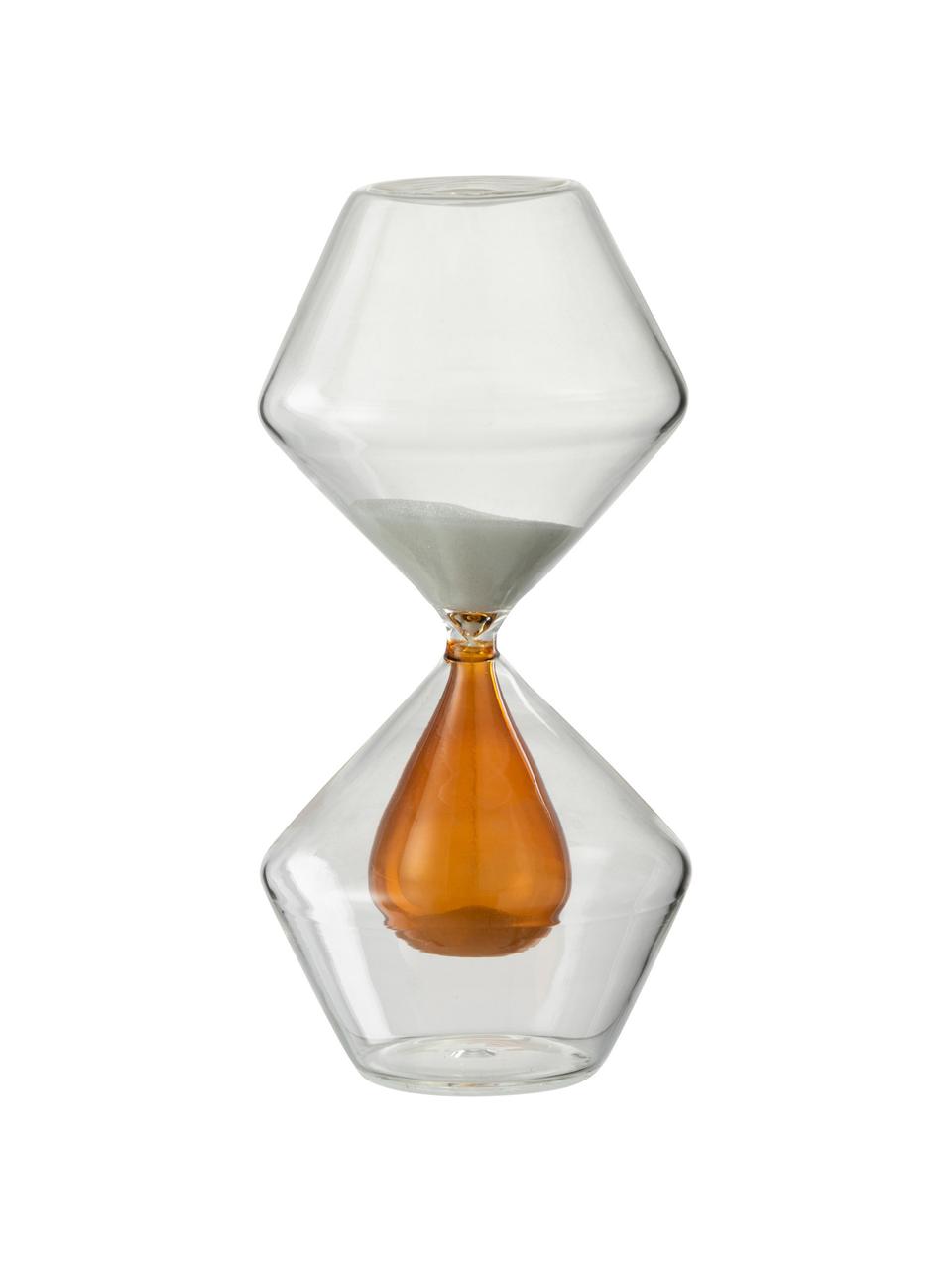 Objet décoratif transparent/orange Time, Verre, Orange, transparent, Ø 9 x haut. 18 cm