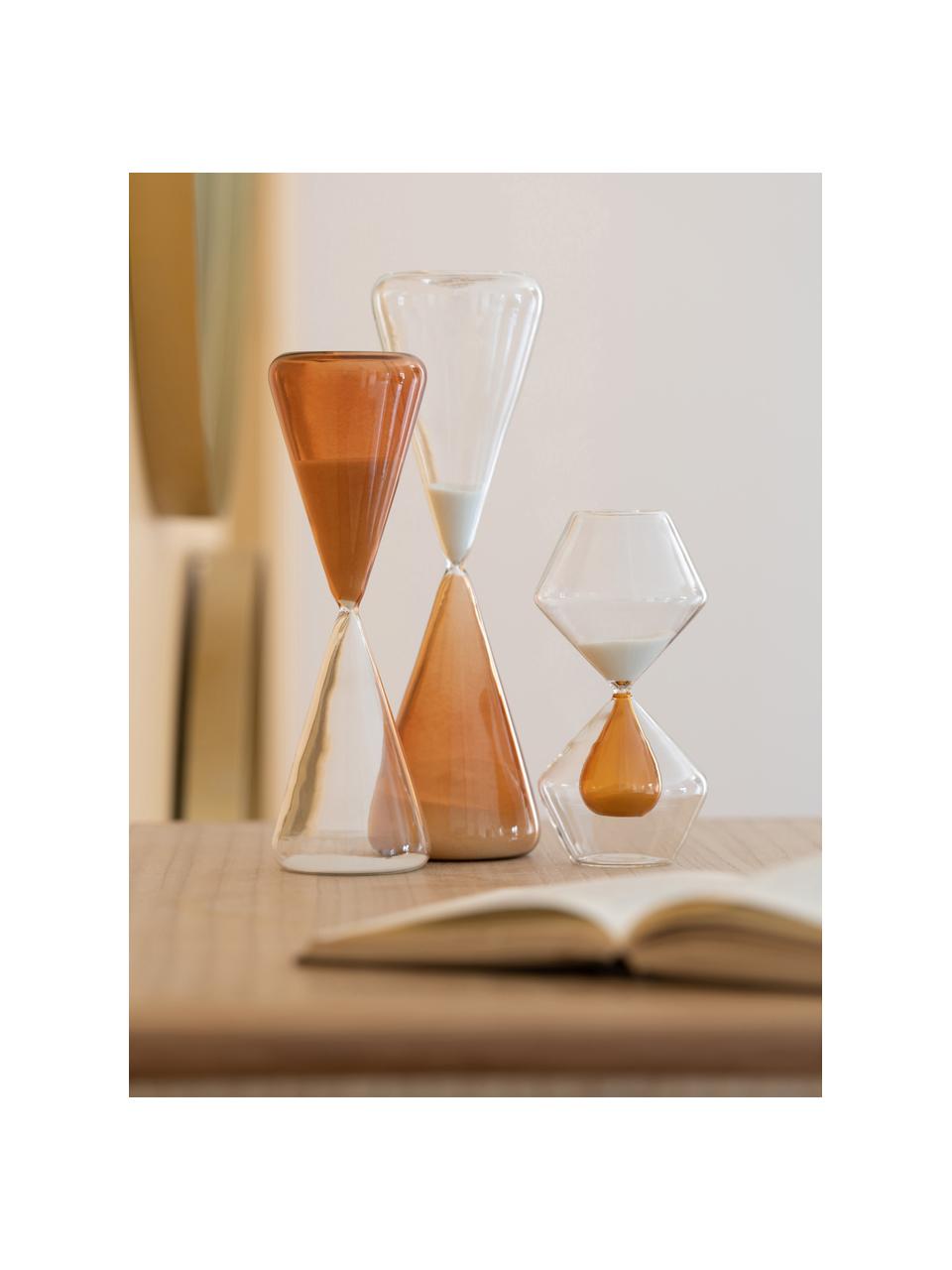 Decoratief object Time in transparant/oranje, Glas, Oranje, transparant, Ø 9 x H 18 cm
