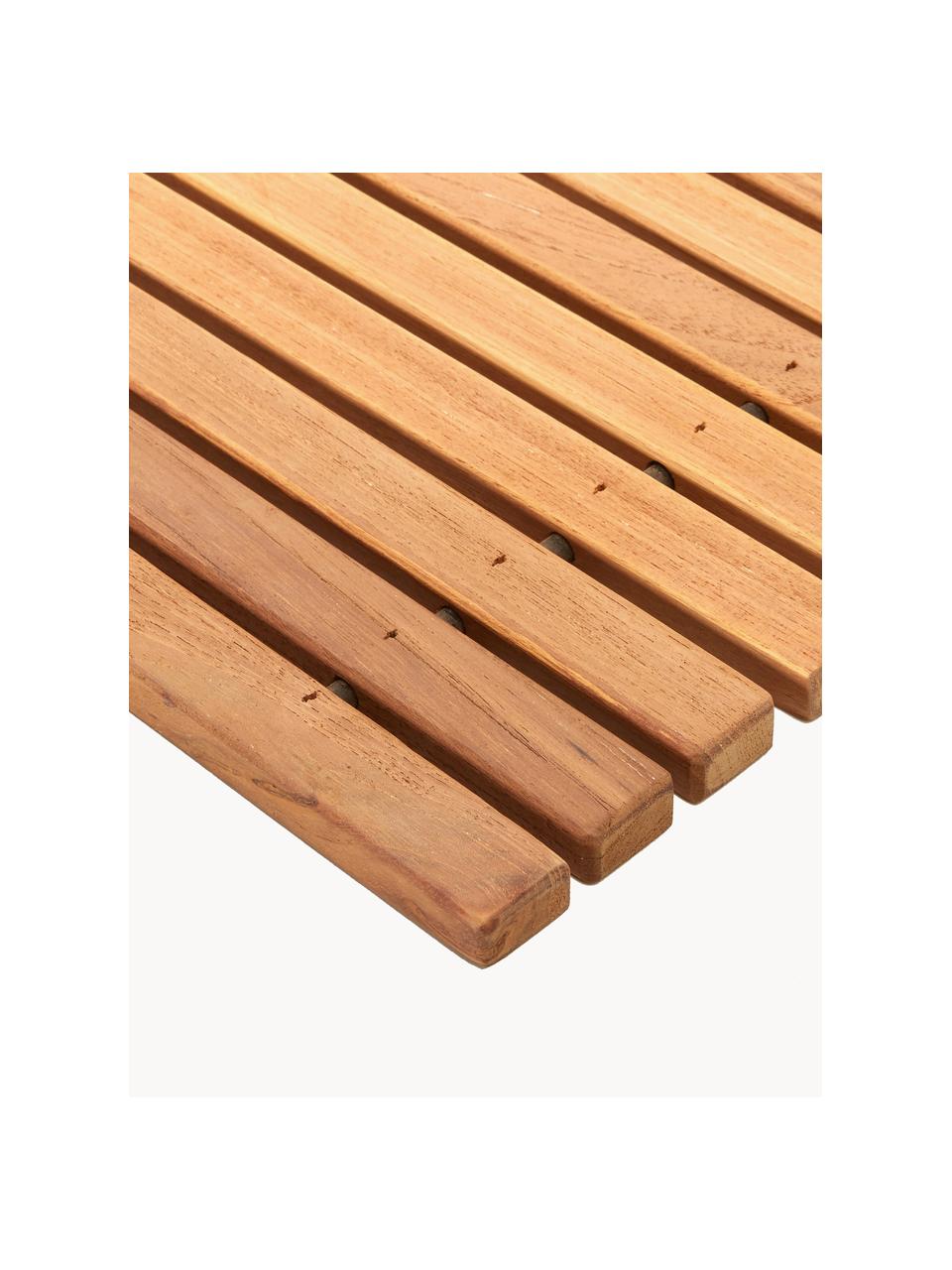 Kúpeľňová podložka z tíkového dreva Anna, Tíkové drevo
Produkt je vyrobený z certifikovaného tíkového dreva z Indonézie, najmä z prebytočného dreva pochádzajúceho z výroby nábytku, Svetlé drevo, Š 40 x D 60 cm