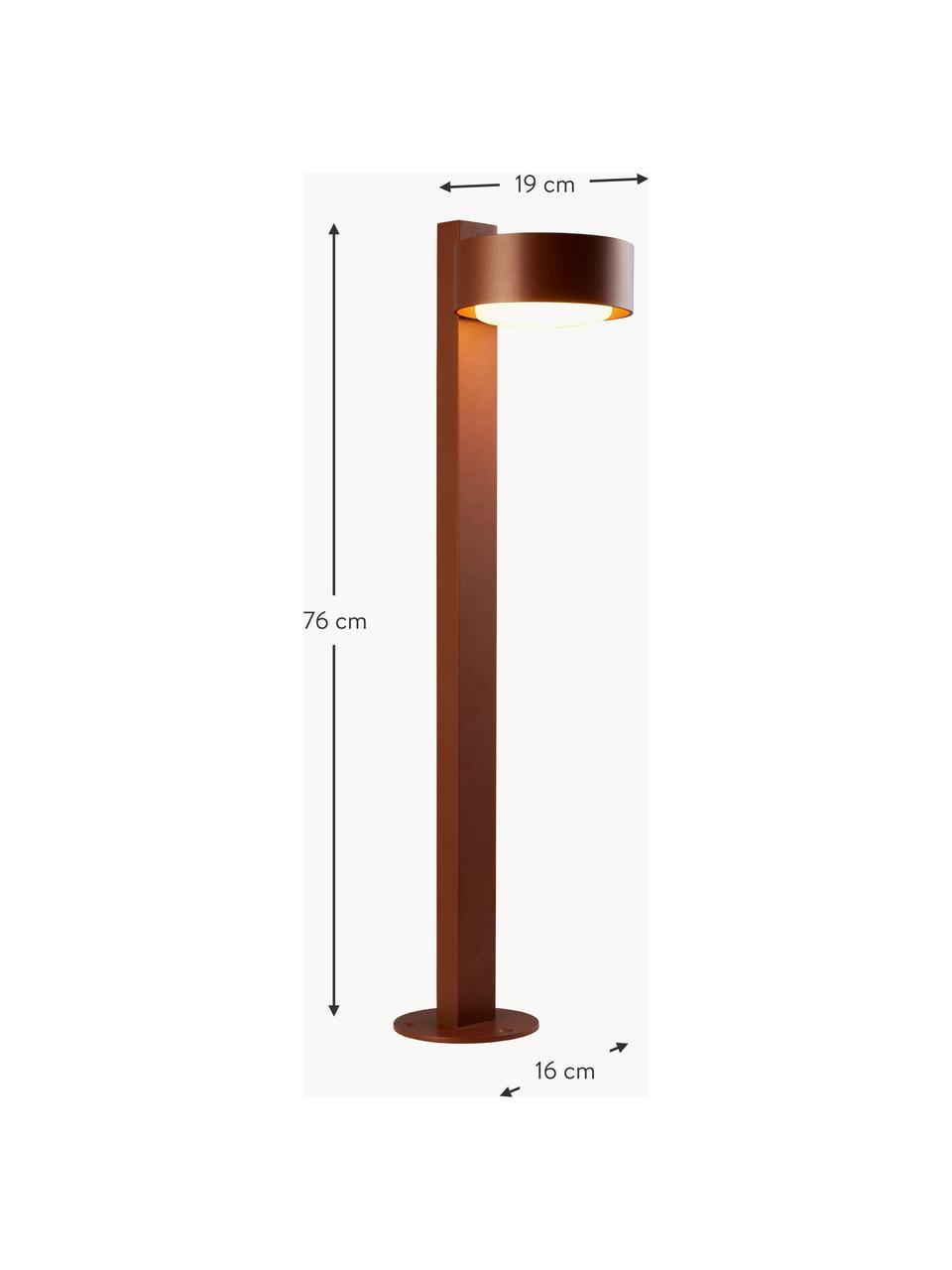 Borne d'éclairage LED soufflée bouche Plaff-On!, intensité lumineuse variable, Blanc, terracotta, larg. 16 x haut. 76 cm