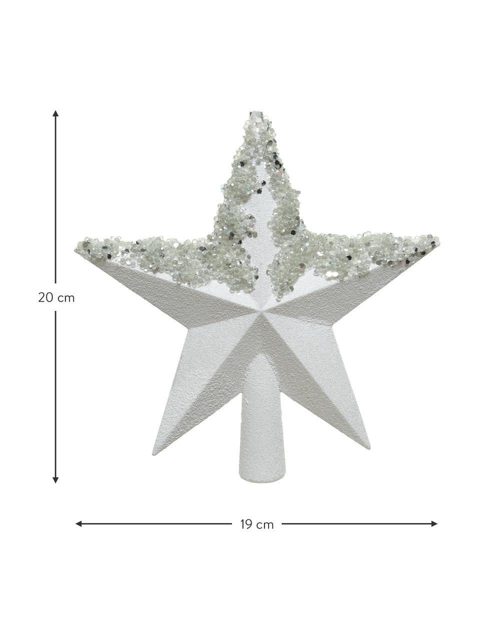 Estrella Árbol de Navidad irrompible Abella, Plástico, Plateado, blanco, An 19 x Al 20 cm