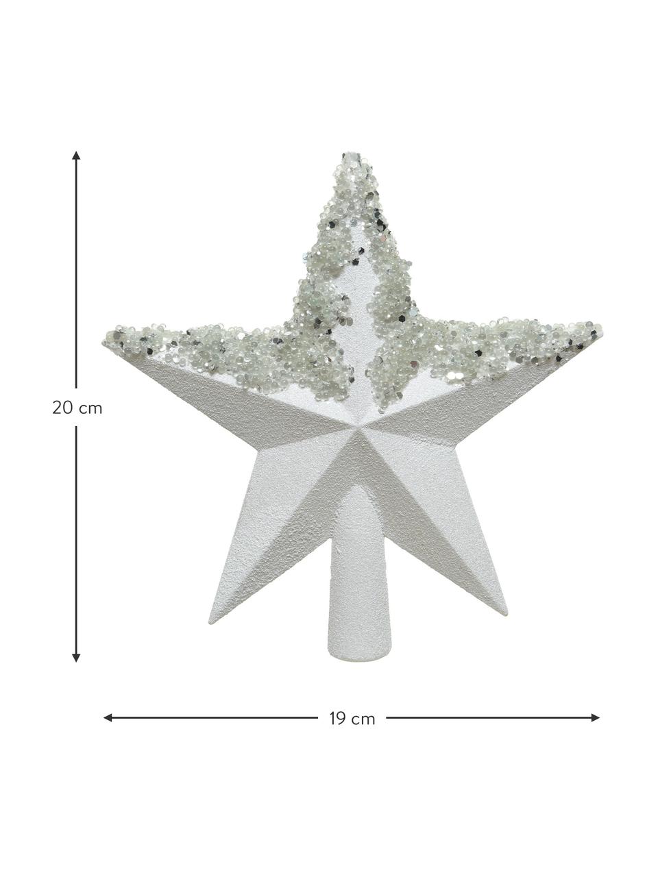 Nerozbitná vánoční špice Abella, V 20 cm, Umělá hmota, Stříbrná, bílá, Š 19 cm, V 20 cm