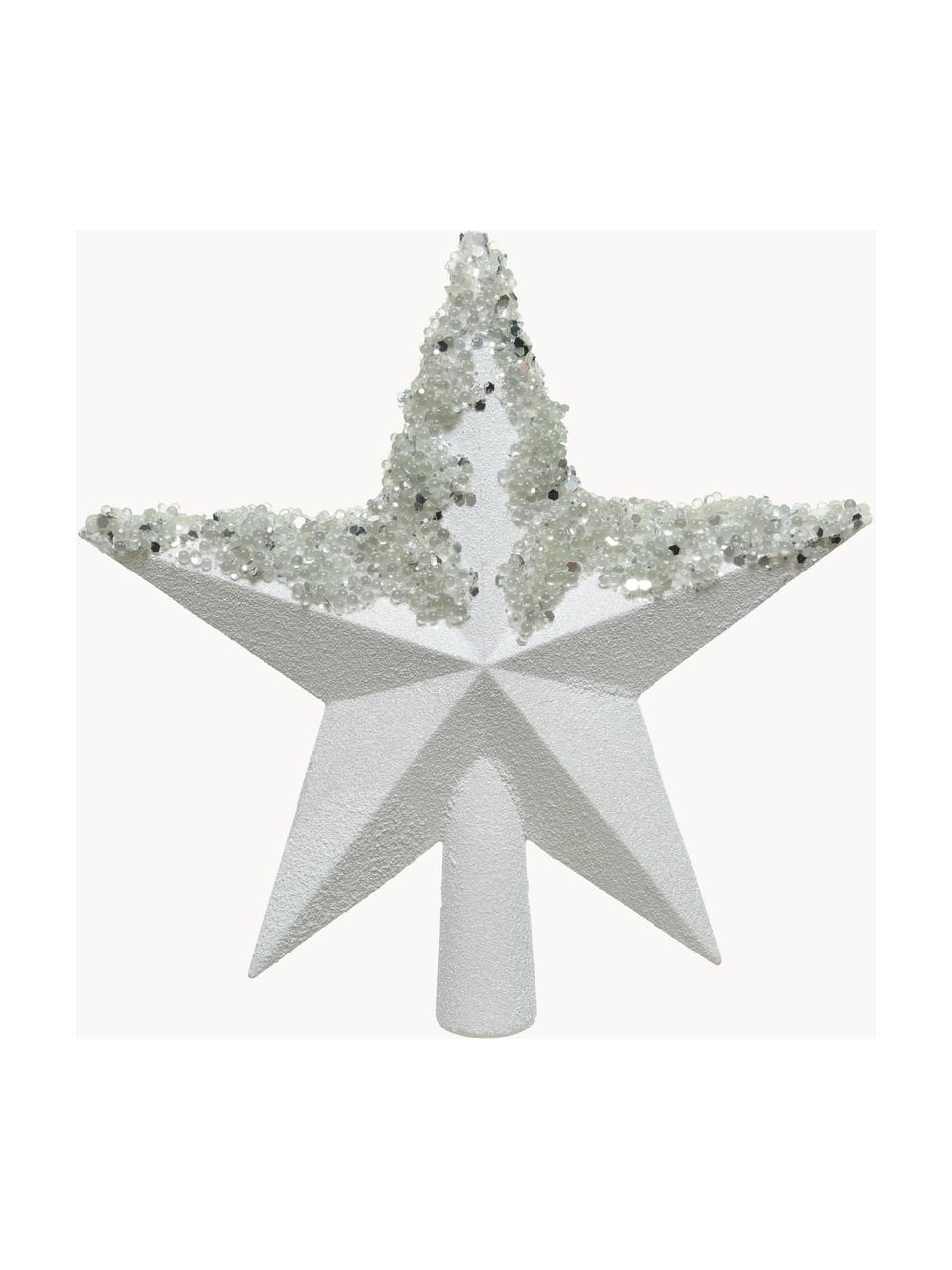 Nerozbitný špic na vianočný stromček Abella, V 20 cm, Umelá hmota, Odtiene striebornej, biela, Š 19 x V 20 cm