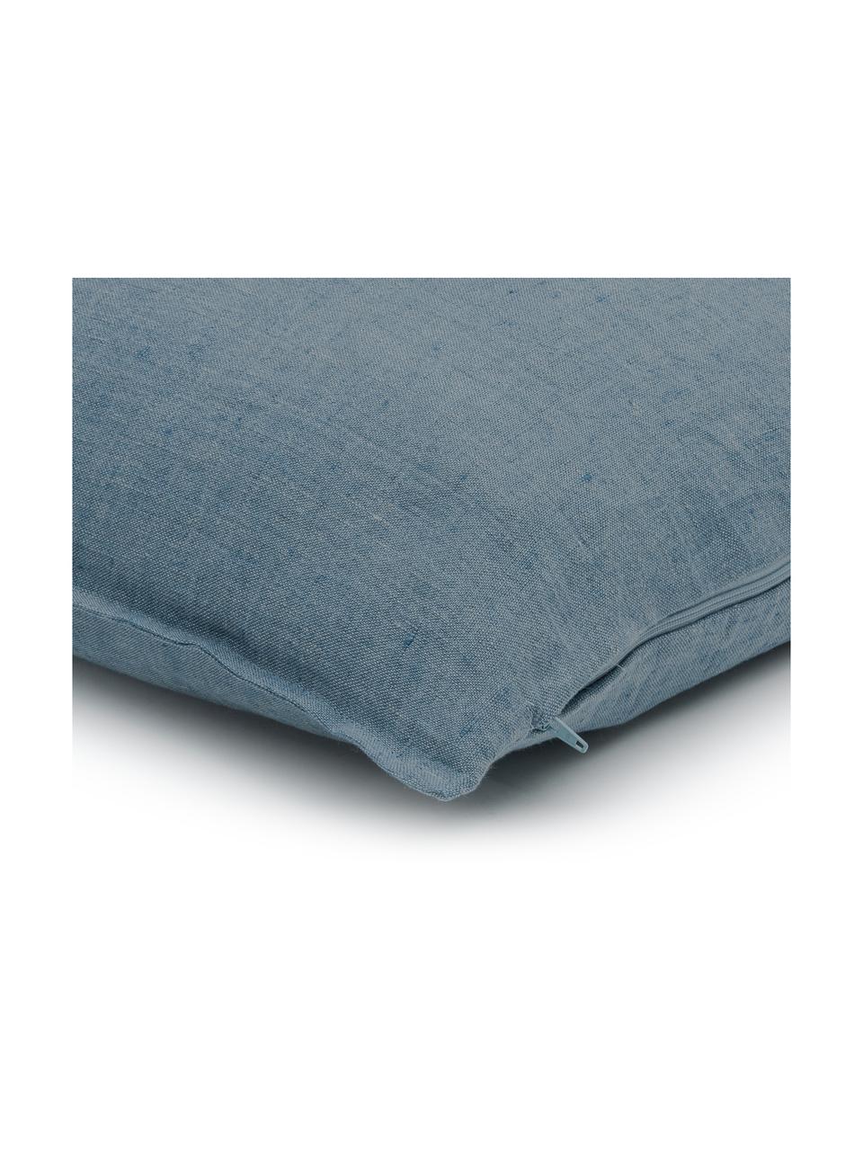 Lněný povlak na polštář s lehce spraným efektem Sven, Blankytná modř