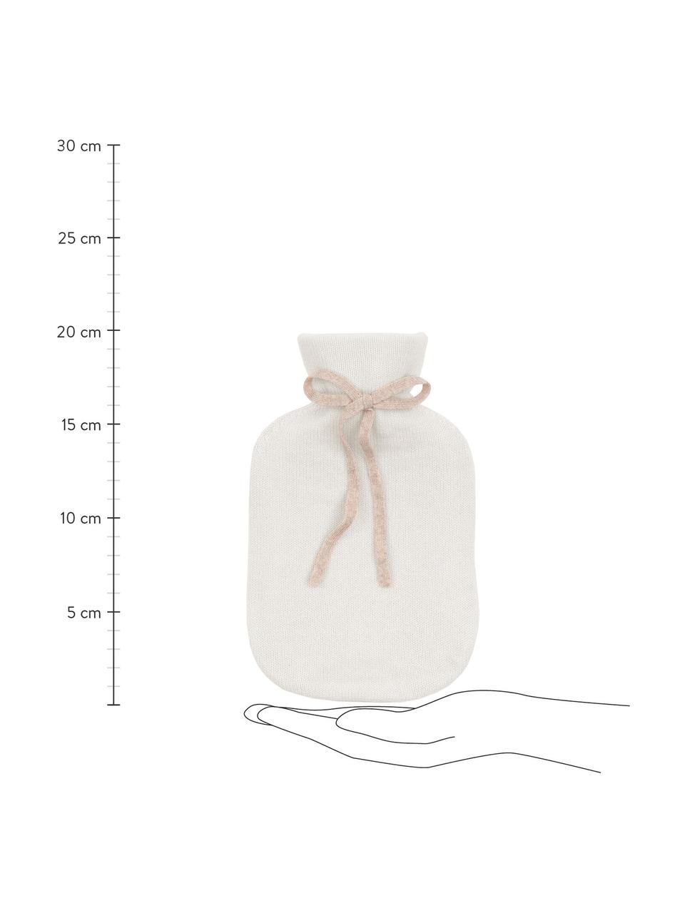 Bolsa de agua caliente de cachemira Florentina, Funda: 70% cachemira, 30% lana, Blanco crema, An 19 x L 30 cm