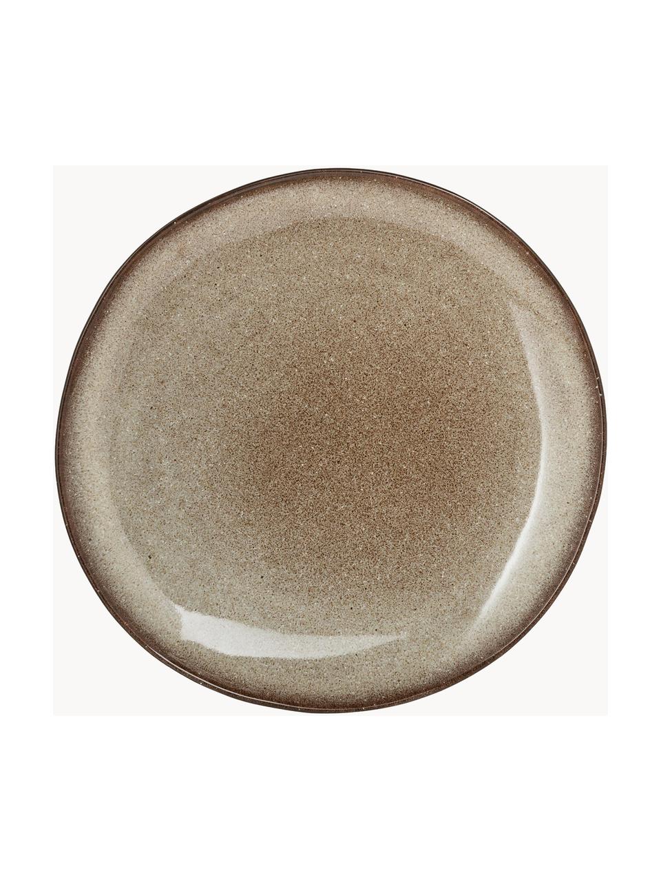 Assiette plate artisanale Sandrine, Grès cérame, Tons beiges, Ø 22 x haut. 2 cm