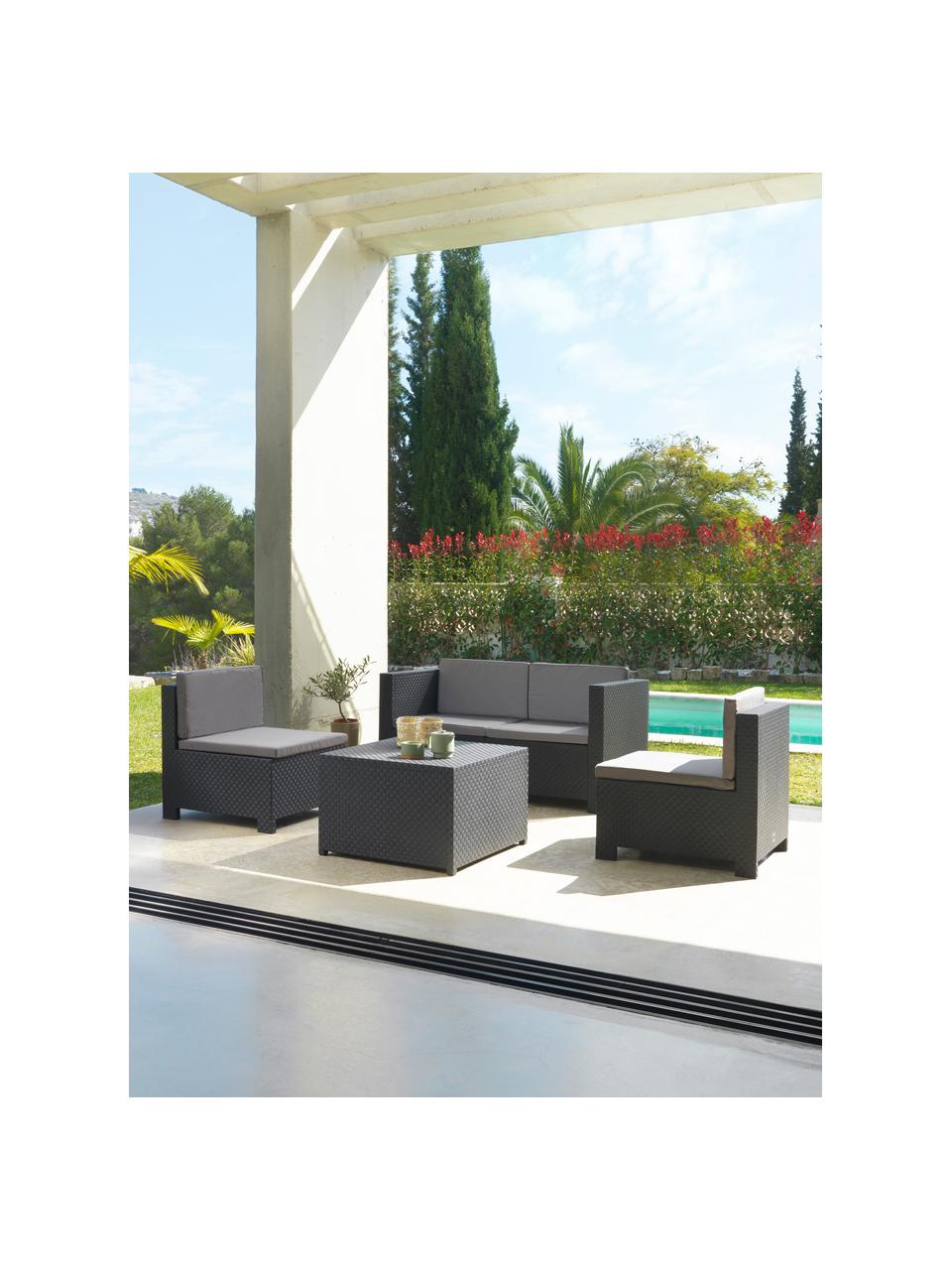 Set lounge para exterior modular Verona, 5 pzas., Tapizado: 100% poliéster, Gris antracita, Set de diferentes tamaños