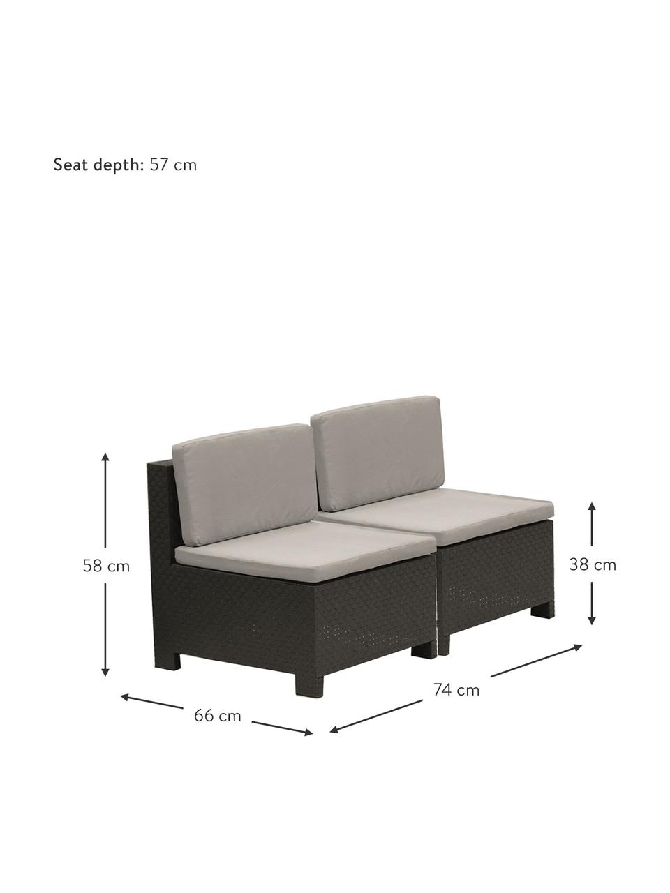 Set lounge para exterior modular Verona, 5 pzas., Tapizado: 100% poliéster, Gris antracita, Set de diferentes tamaños