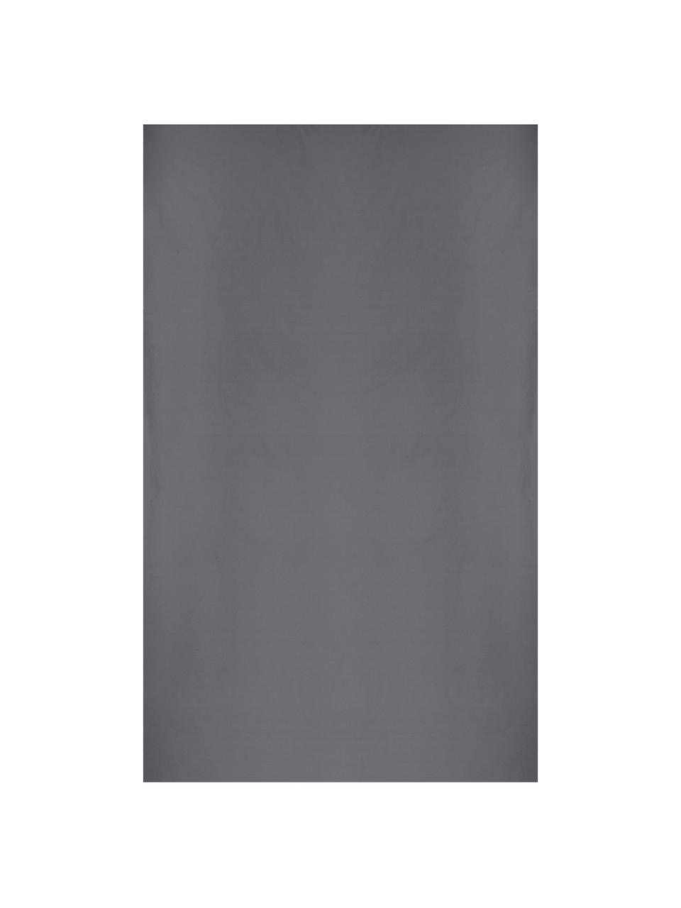 Drap plat en percale de coton Elsie, Gris foncé, larg. 240 x long. 300 cm