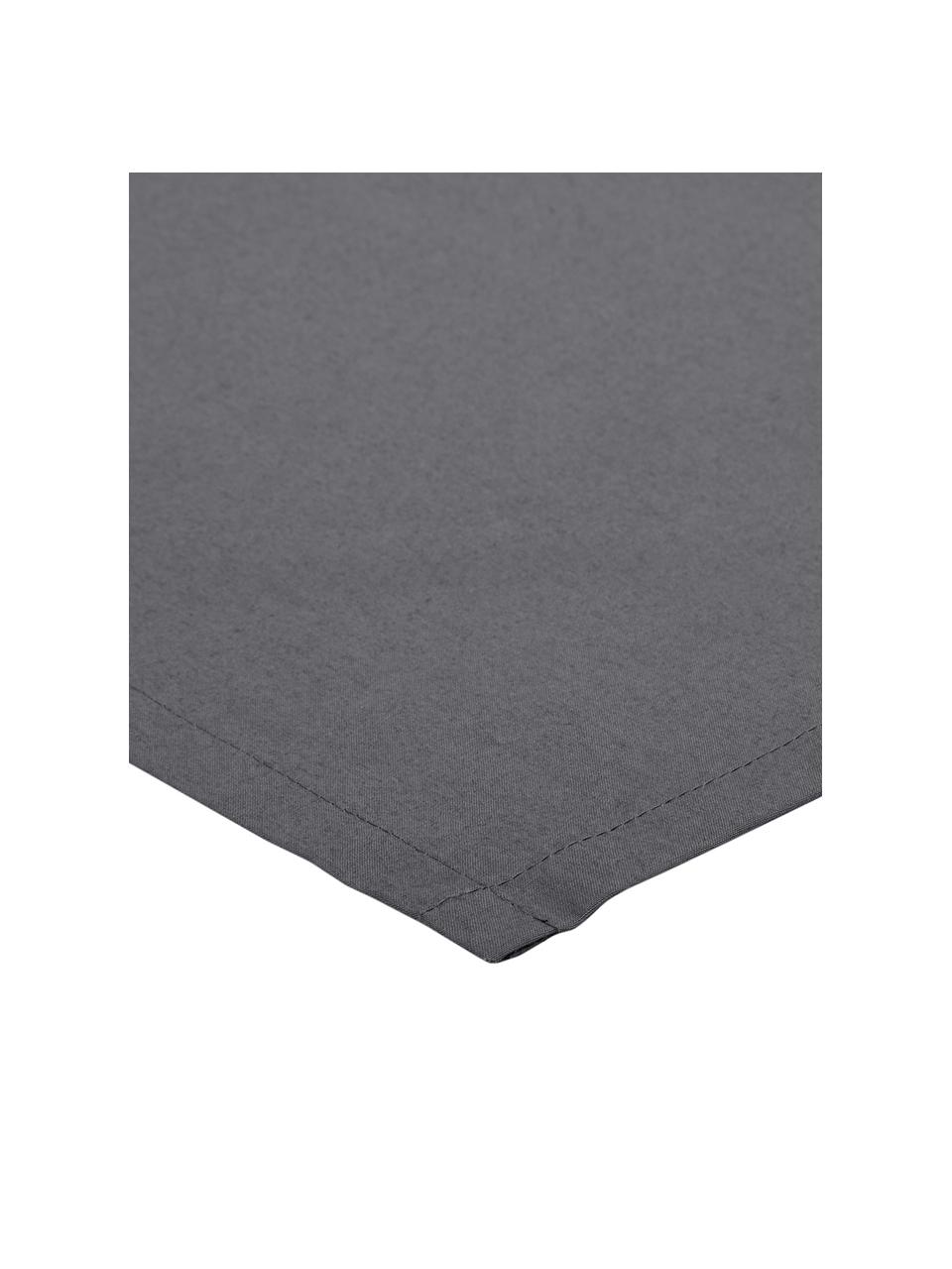 Drap plat en percale de coton Elsie, Gris foncé, larg. 240 x long. 300 cm