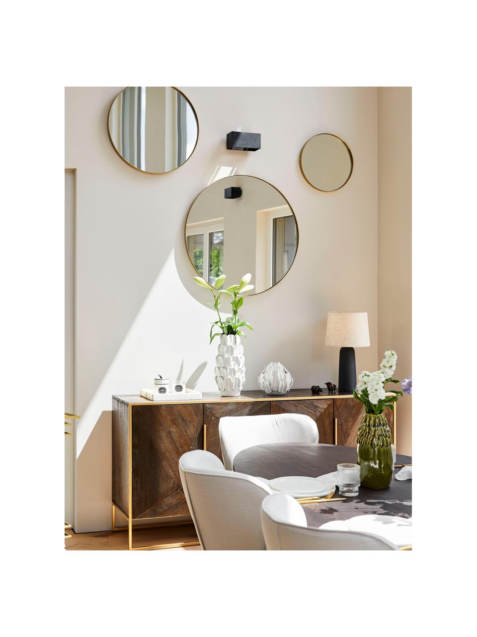 Miroir mural rond avec cadre en métal Ada, 3 élém., Couleur laitonnée, Lot de différentes tailles